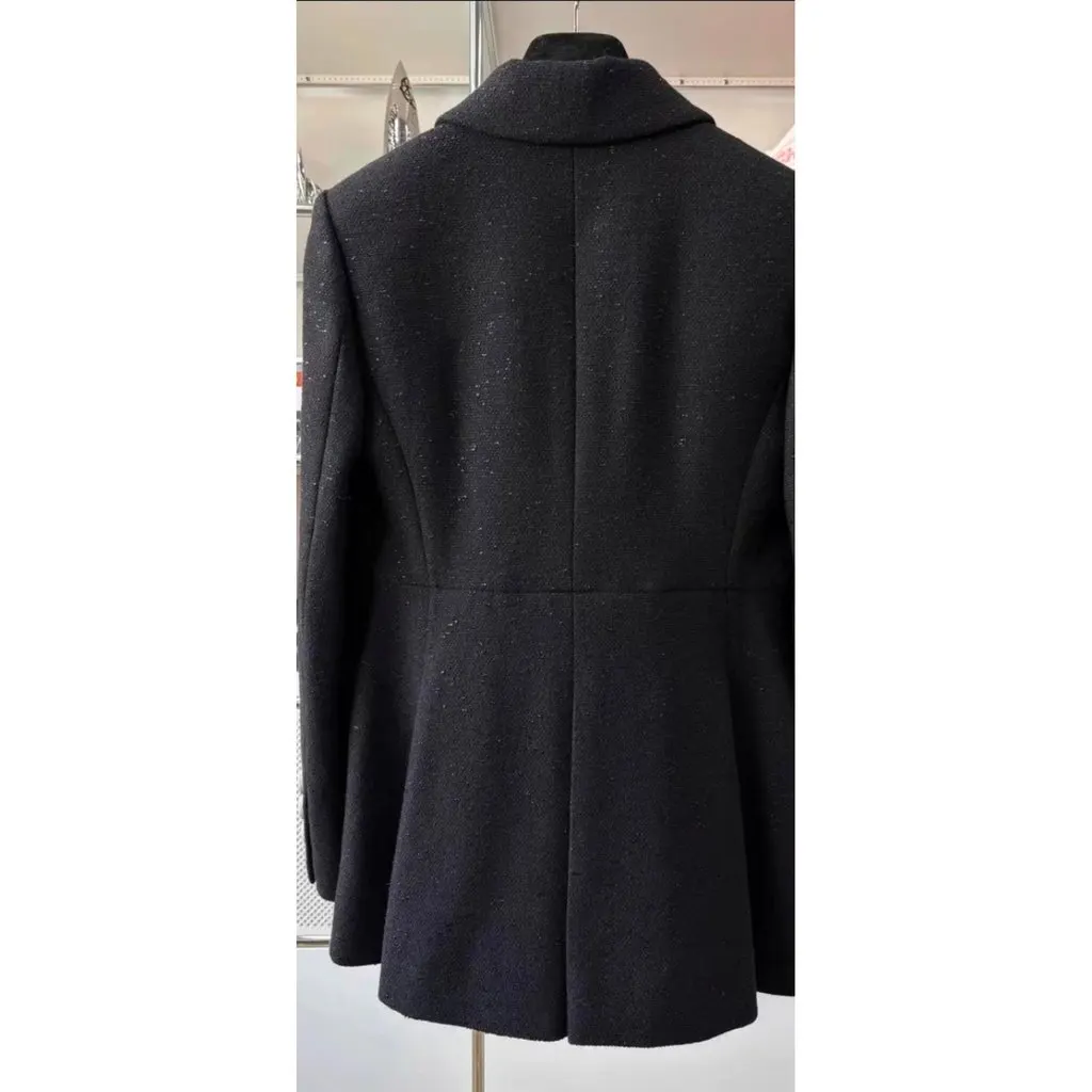 Chanel La Petite Veste Noire Black Wool Jacket Black Wool Very good - Model View
