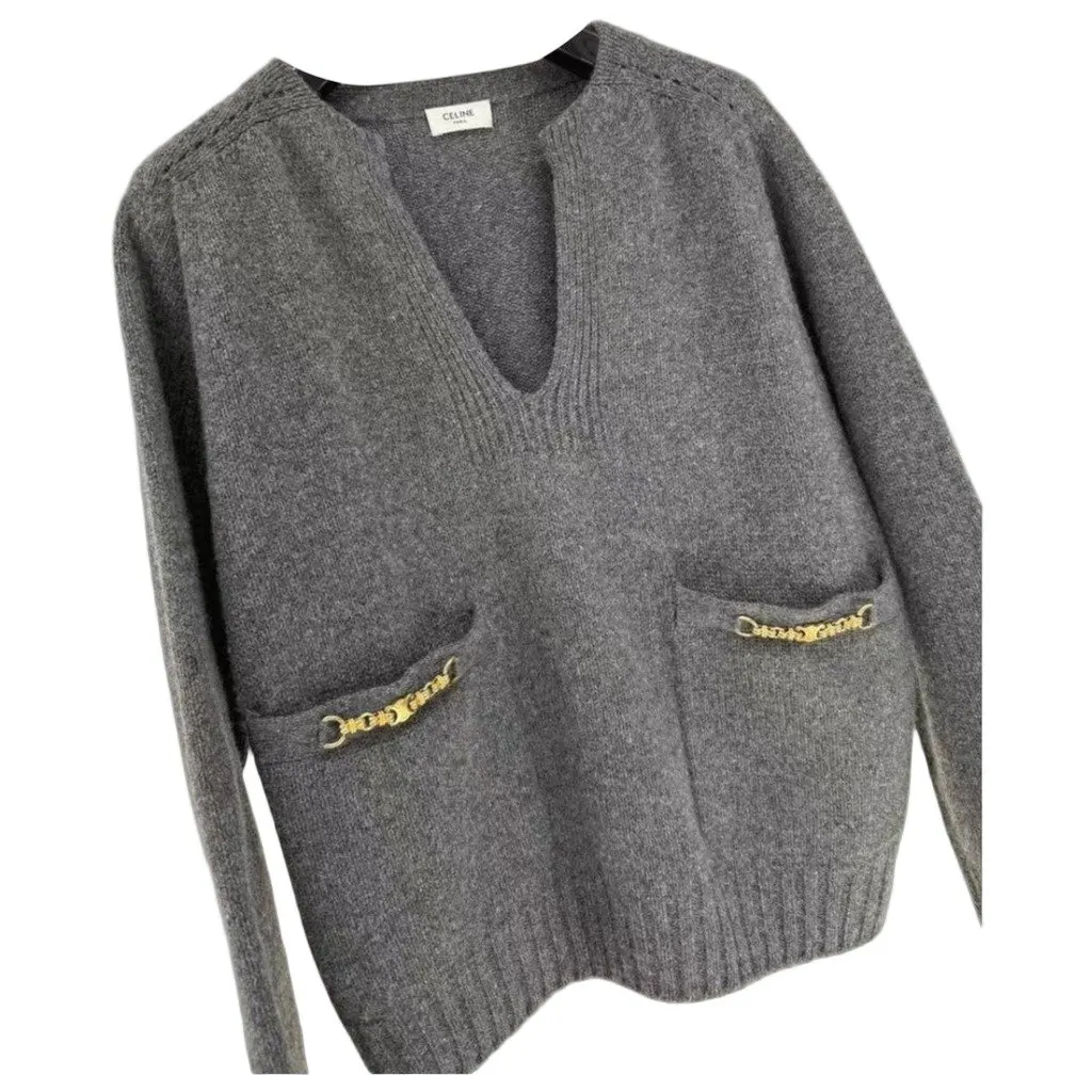 Celine Cashmere Knitwear MultiColor Cashmere Never worn, with tag - Front View