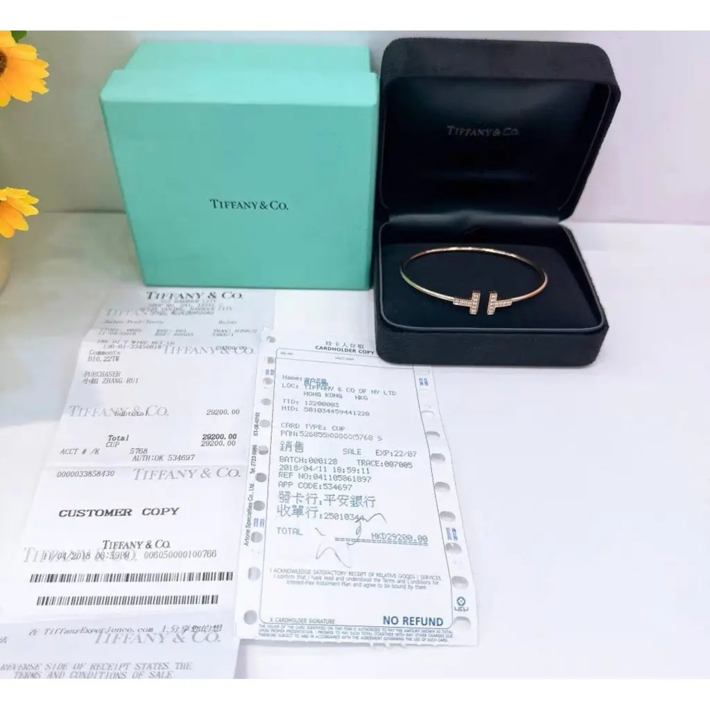Tiffany & Co Tiffany T Pink Gold Bracelet MultiColor Very good - Back View