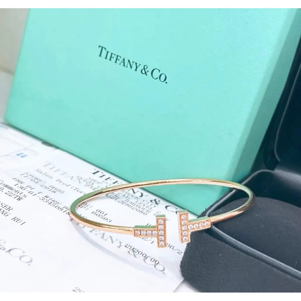 Tiffany & Co Tiffany T Pink Gold Bracelet MultiColor Very good - Inside View