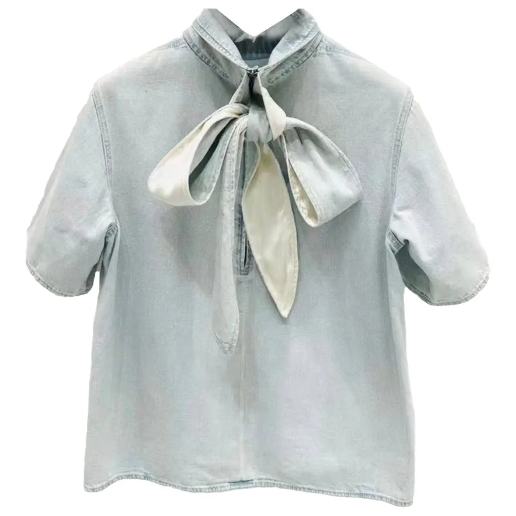 Chanel Blue Cotton Top Blue Cotton Very good - Back View