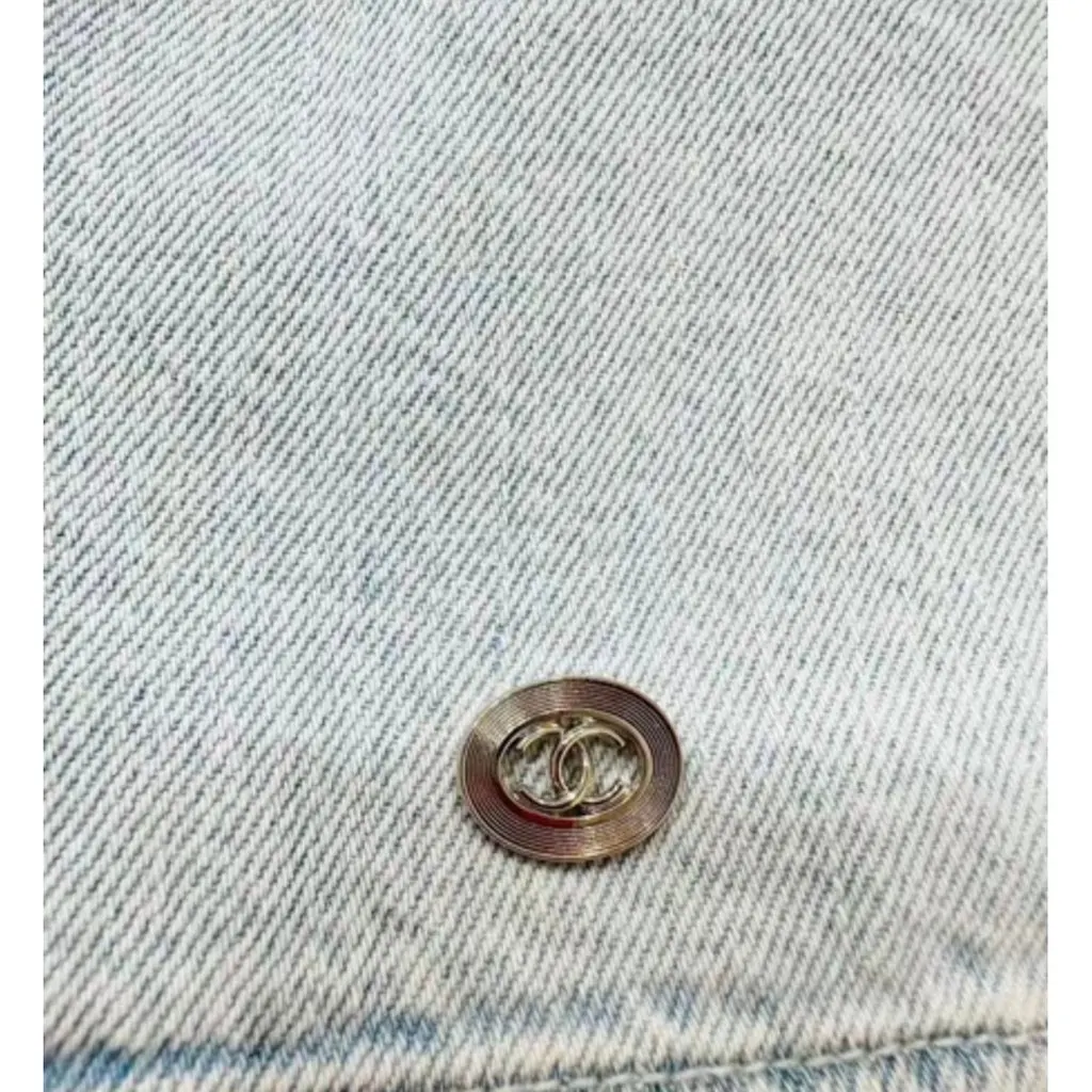 Chanel Blue Cotton Top Blue Cotton Very good - Model View