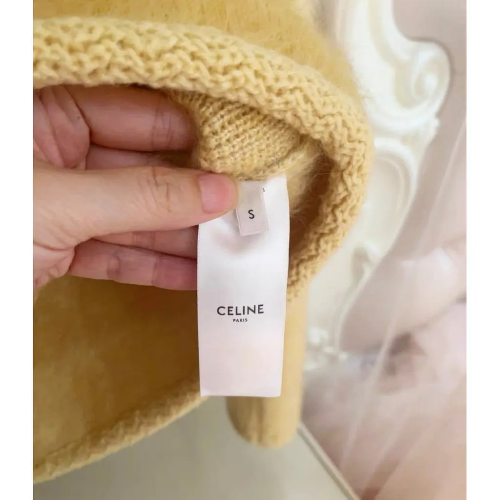 Celine Yellow Wool Jacket Yellow Wool Very good - Model View