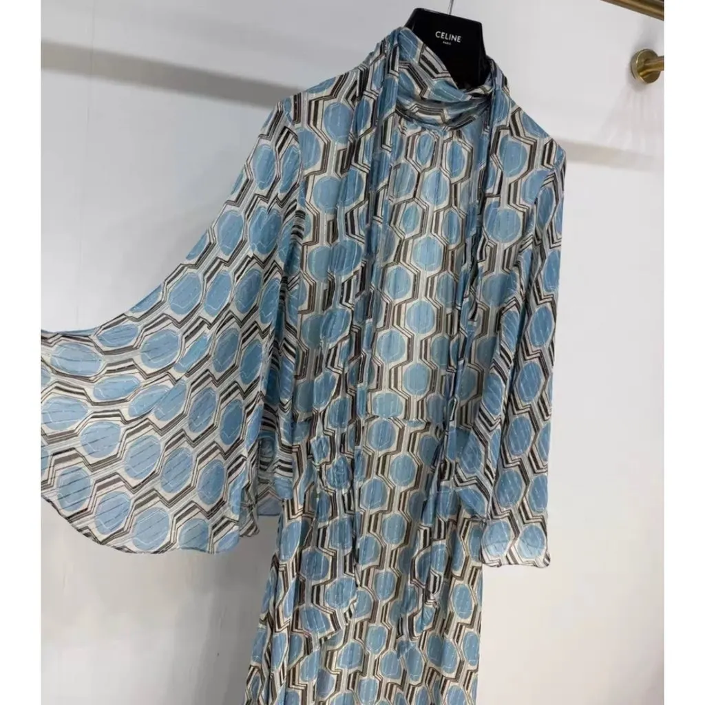 Celine Silk Dress MultiColor Silk Never worn, with tag - Inside View