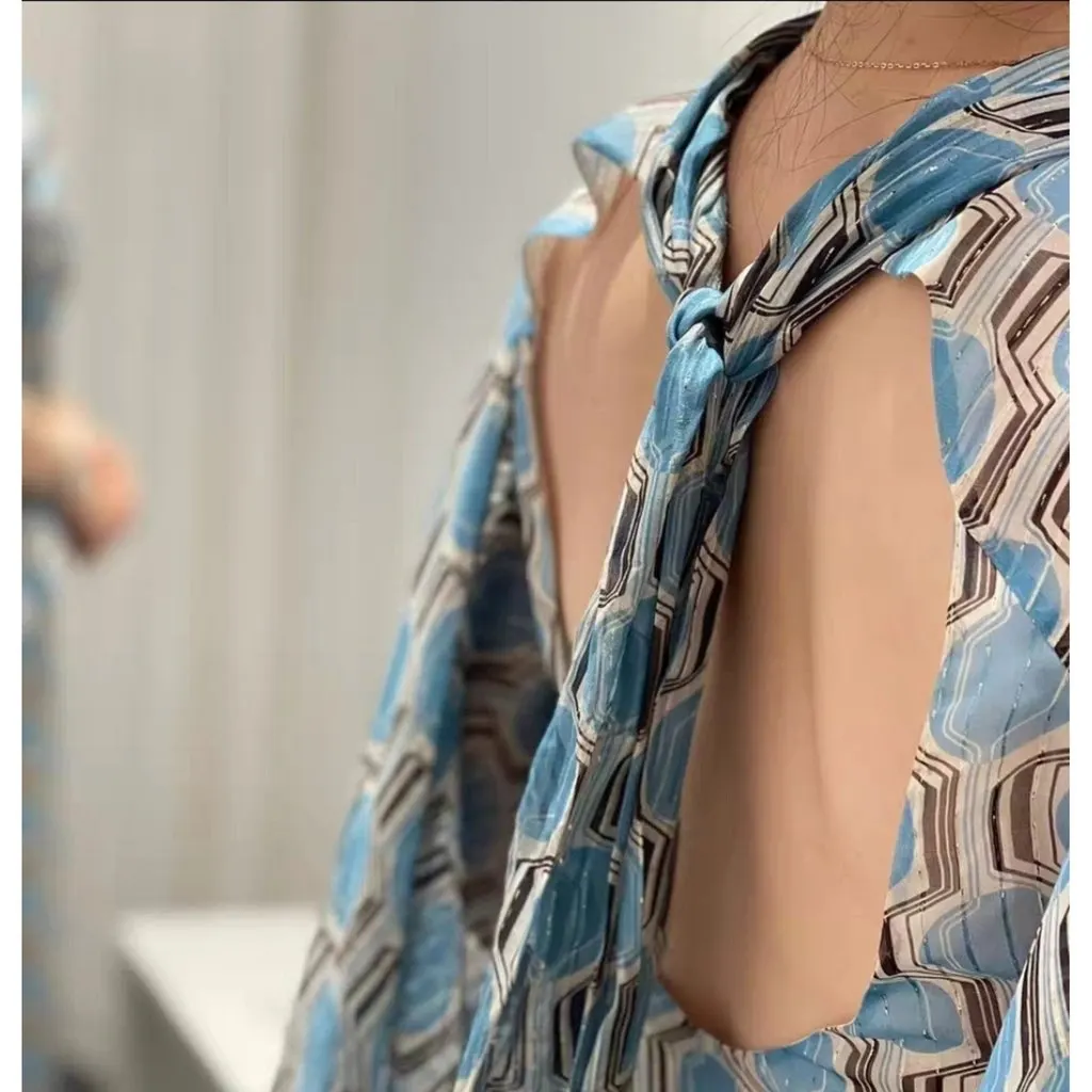 Celine Silk Dress MultiColor Silk Never worn, with tag - Model View