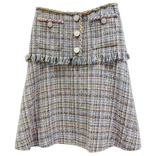 Chanel Cotton Skirt MultiColor Cotton Very good - Front View