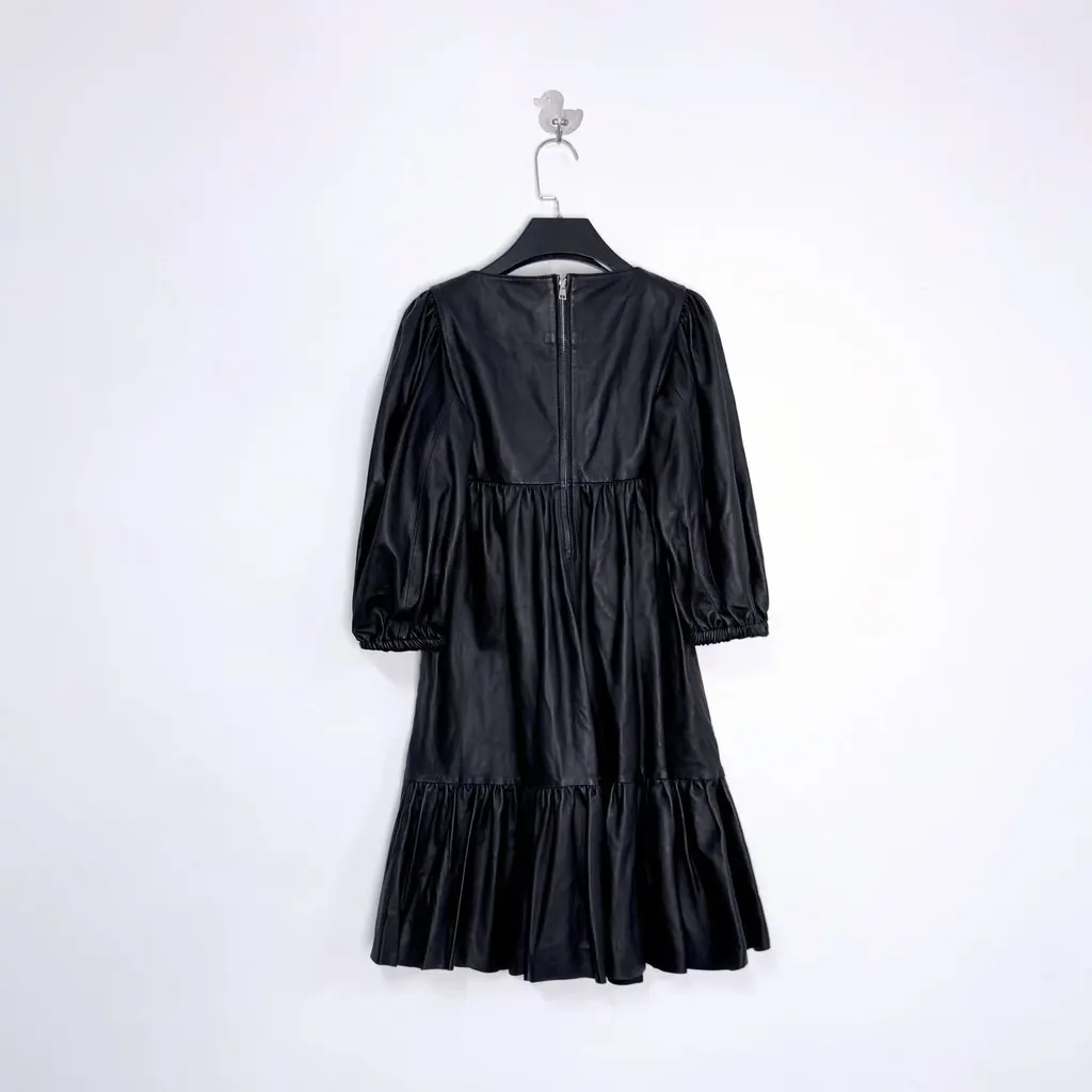 Valentino Garavani Black Leather Dress Black Leather Very good - Back View