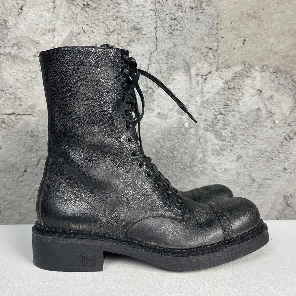 Miu Miu Leather Boots MultiColor Leather Very good - Back View