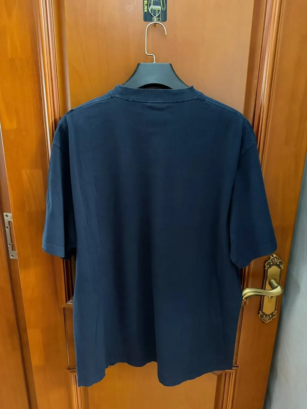 Balenciaga Navy Cotton T-Shirt Navy Cotton Very good - Back View