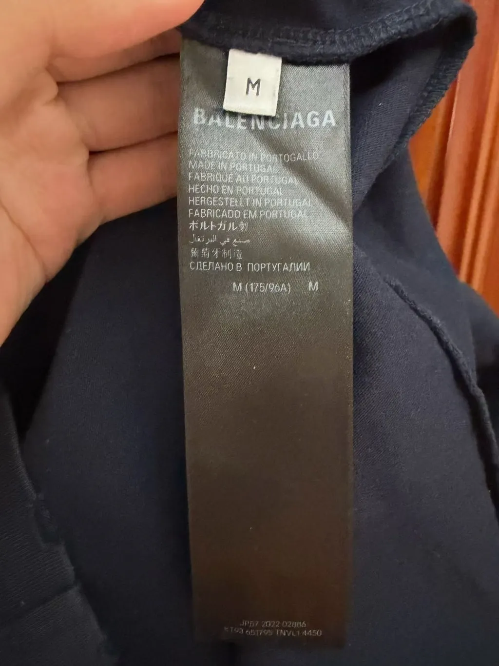 Balenciaga Navy Cotton T-Shirt Navy Cotton Very good - Inside View