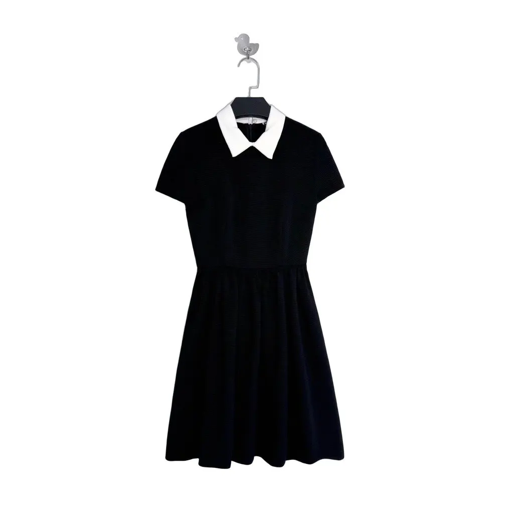 Miu Miu Black Chiffon Dress Black Very good - Front View
