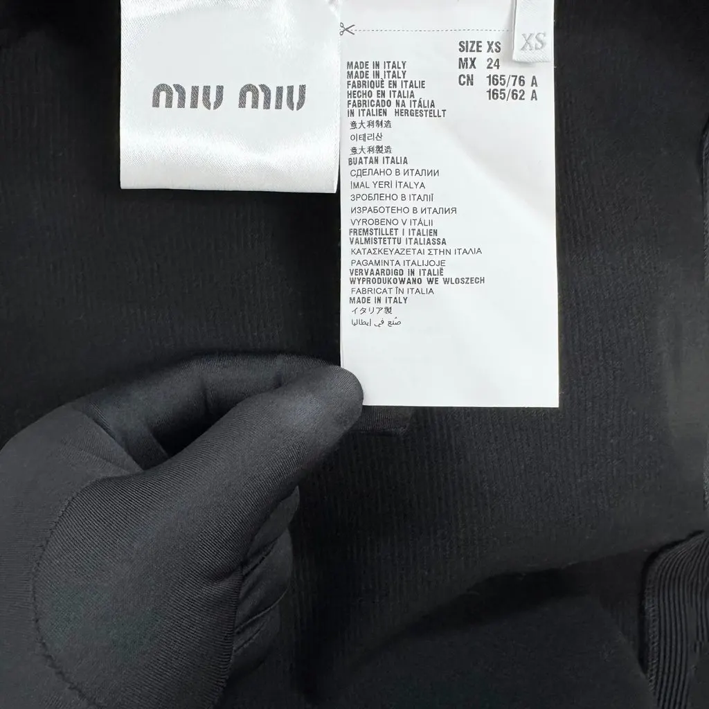 Miu Miu Black Chiffon Dress Black Very good - Model View