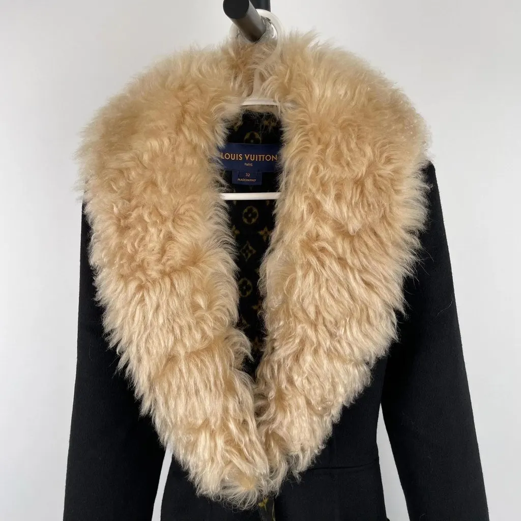 Louis Vuitton Wool Coat MultiColor Wool Good - Inside View