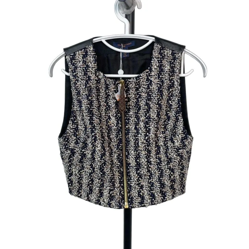 Louis Vuitton Tweed Top MultiColor Tweed Good - Front View