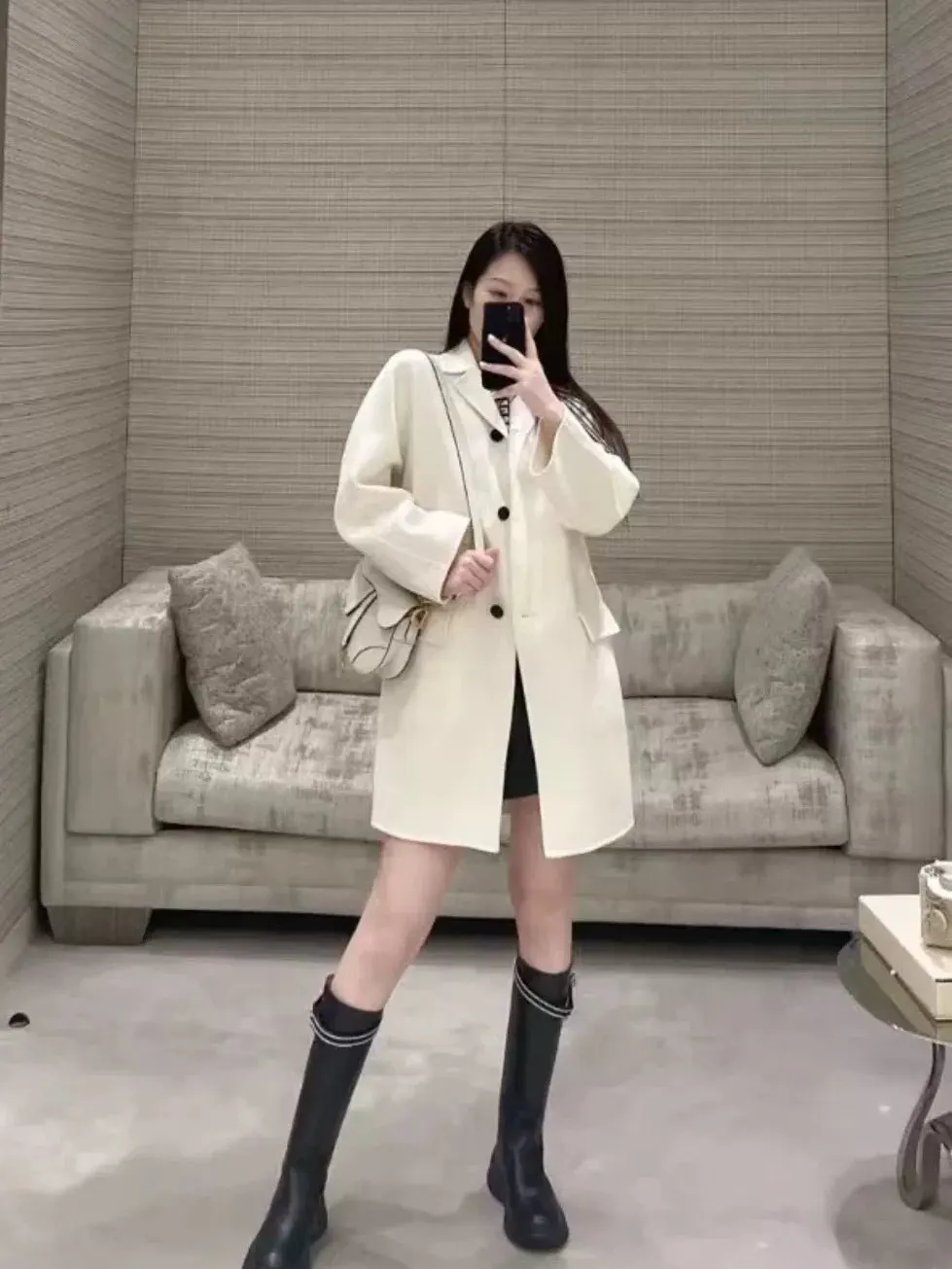 Dior Wool Coat MultiColor Wool Never worn - Inside View