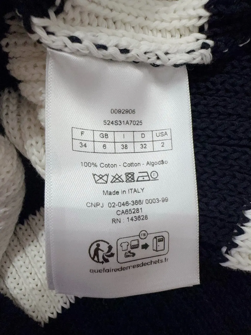 Dior Cotton Knitwear MultiColor Cotton Never worn, with tag - Box View