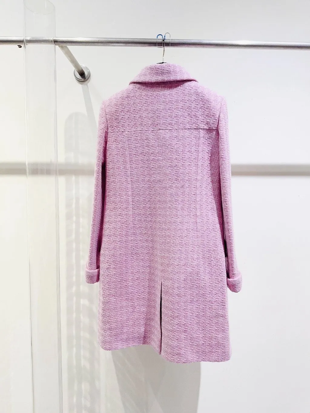 Chanel Snow Pink Wool Coat Pink Wool Very good - Inside View