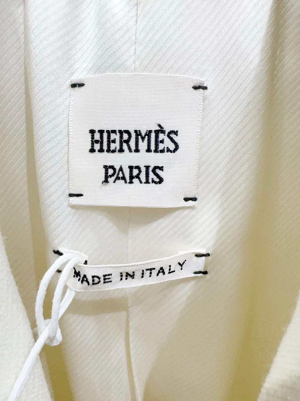 Hermès White Polyamide Coat White Polyamide Never worn, with tag - Back View