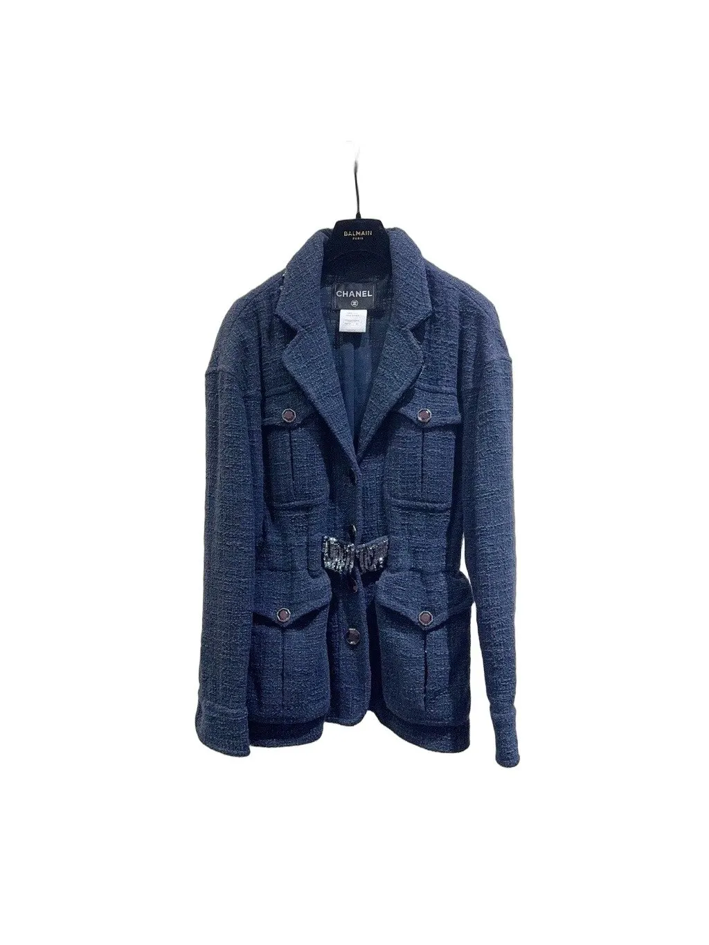 Chanel Navy Cotton Jacket Navy Cotton Very good - Front View