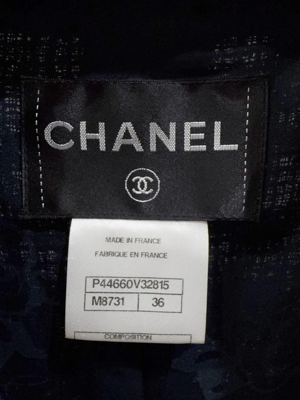 Chanel Navy Cotton Jacket Navy Cotton Very good - Back View