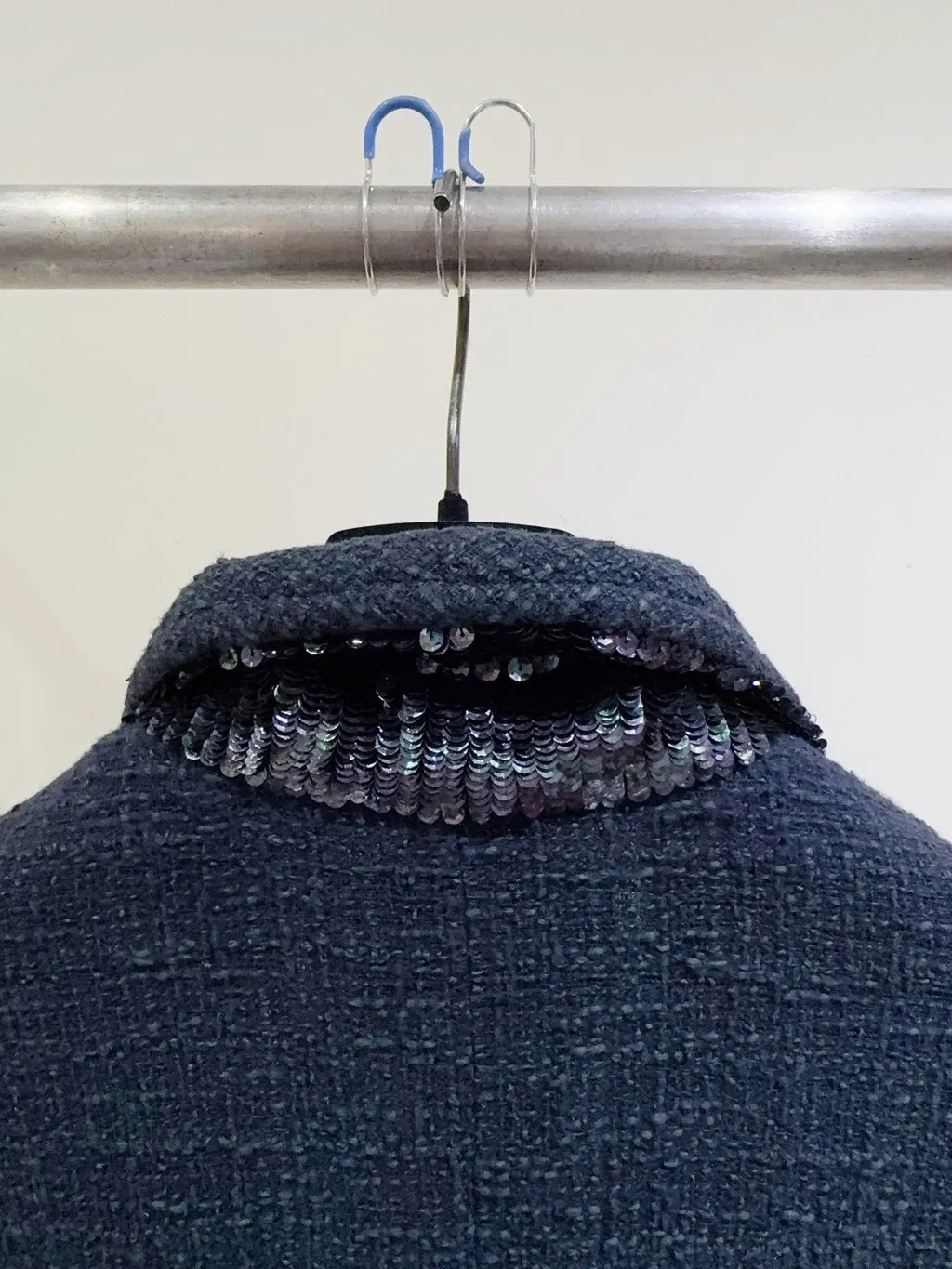 Chanel Navy Cotton Jacket Navy Cotton Very good - Model View
