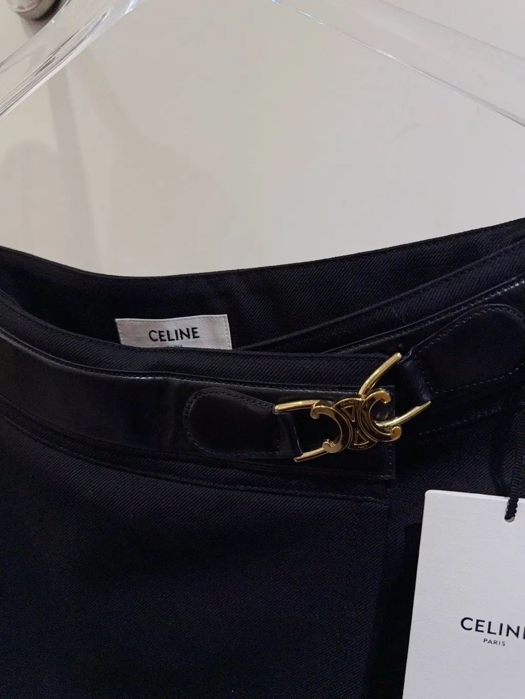 Celine Arc De Triomphe Wool Skirt MultiColor Wool Never worn, with tag - Back View