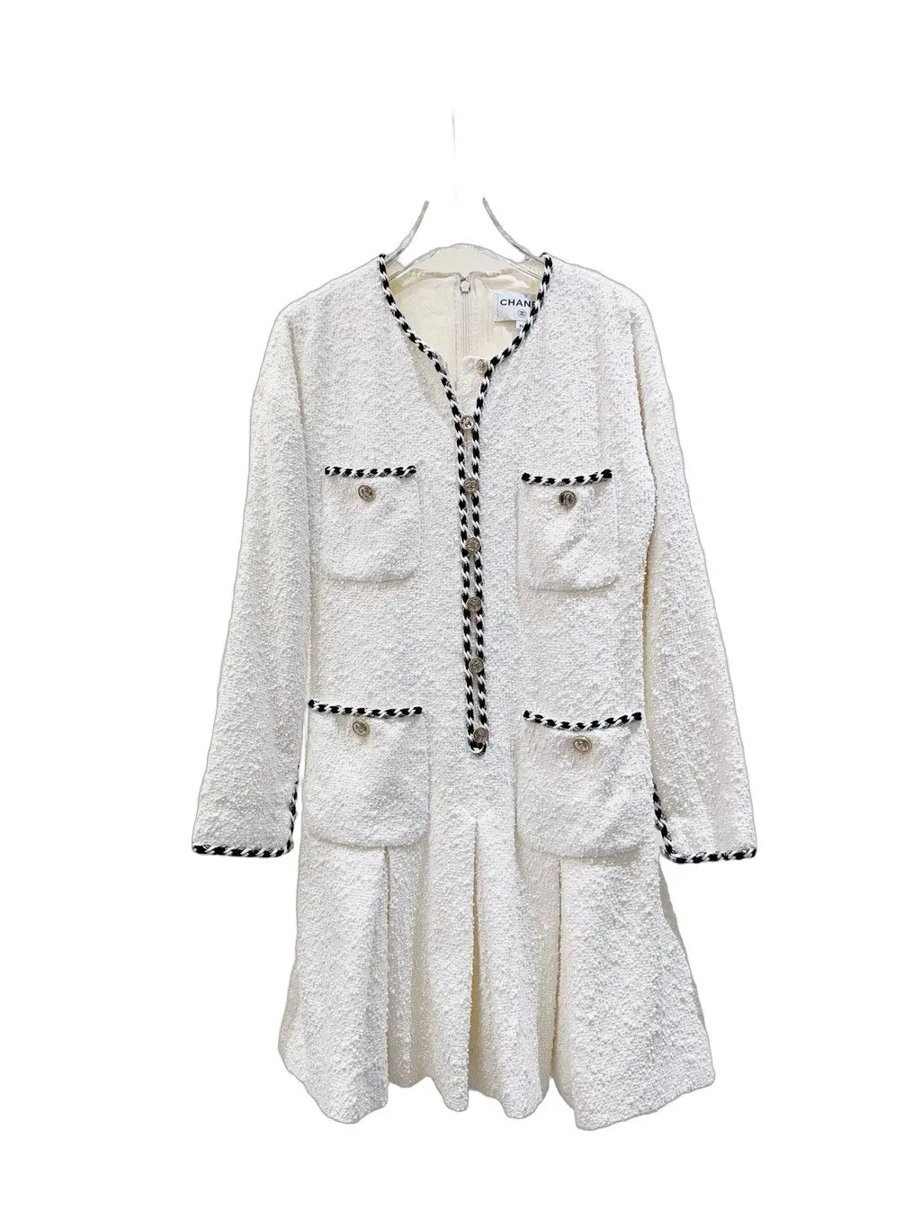 Chanel Tweed Dress MultiColor Tweed Very good - Front View