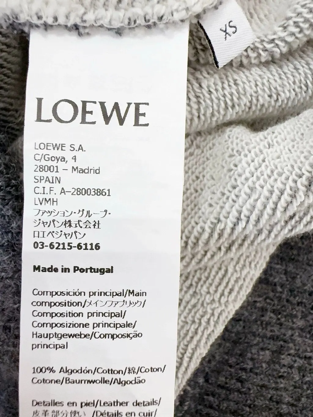 Loewe Grey Cotton [a VERIFIER] Knitwear Grey Cotton Never worn, with tag - Box View