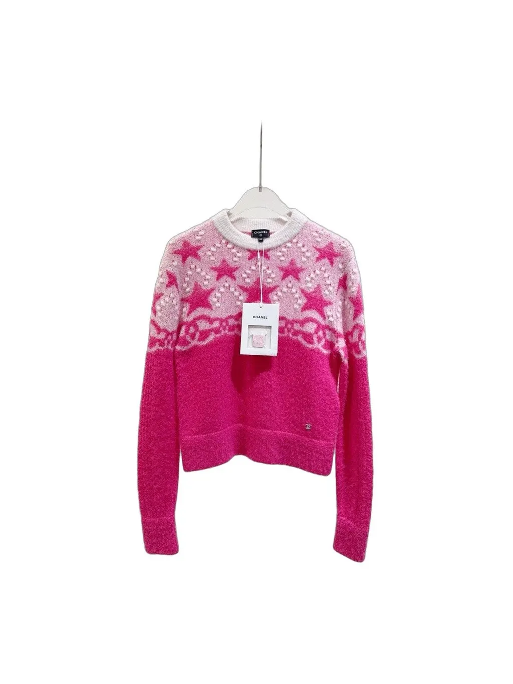 Chanel Coco Neige Pink Cashmere Knitwear Pink Cashmere Never worn, with tag - Front View