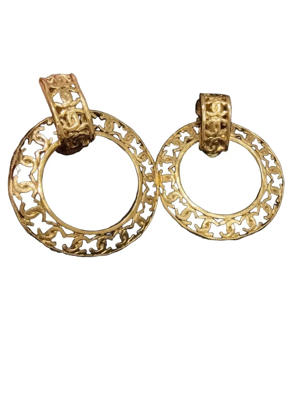 Chanel Gold Plated Earrings MultiColor Very good - Front View