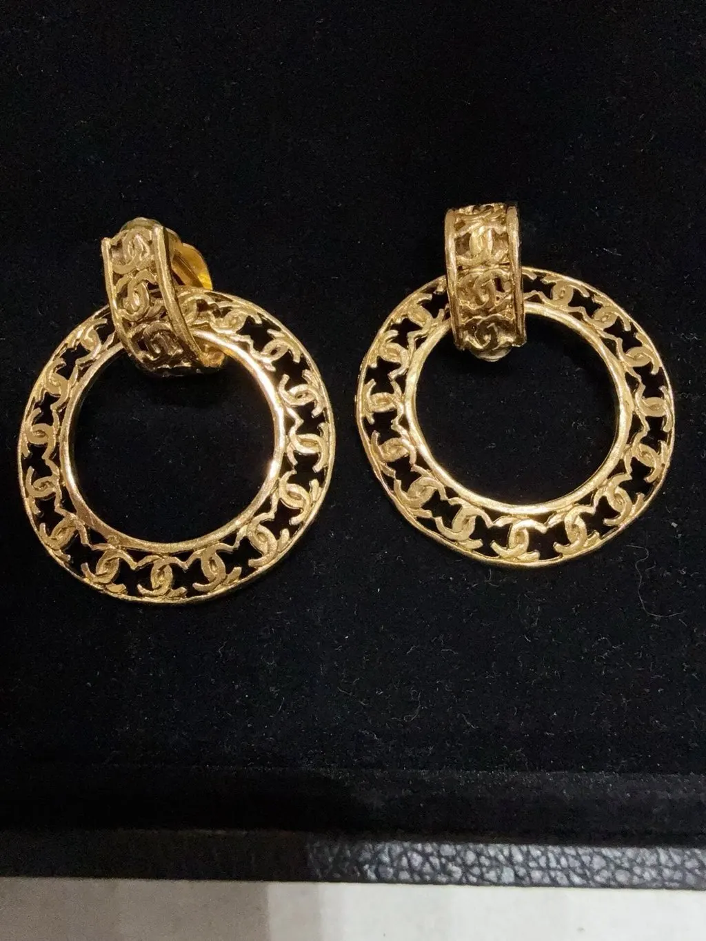 Chanel Gold Plated Earrings MultiColor Very good - Back View
