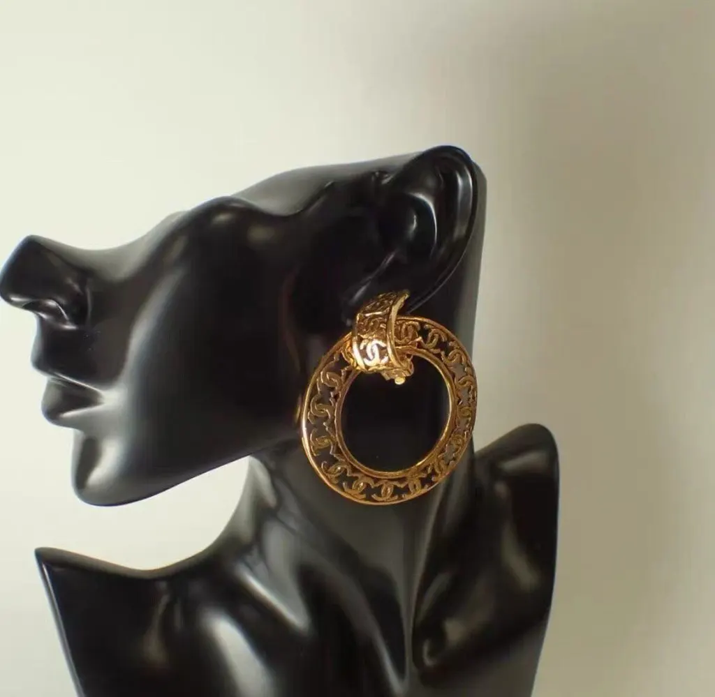 Chanel Gold Plated Earrings MultiColor Very good - Model View