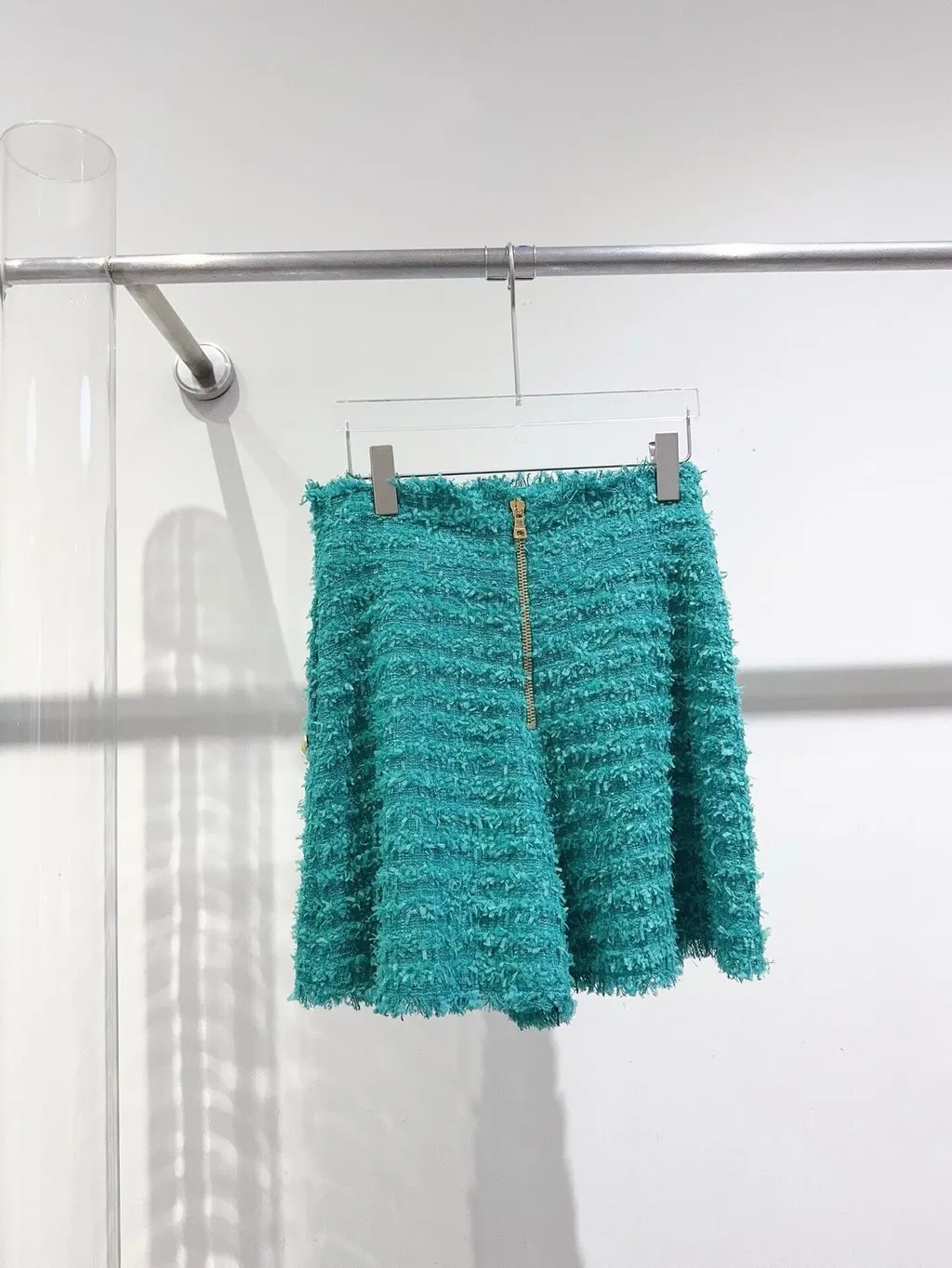 Balmain Green Tweed Shorts Green Tweed Never worn, with tag - Inside View