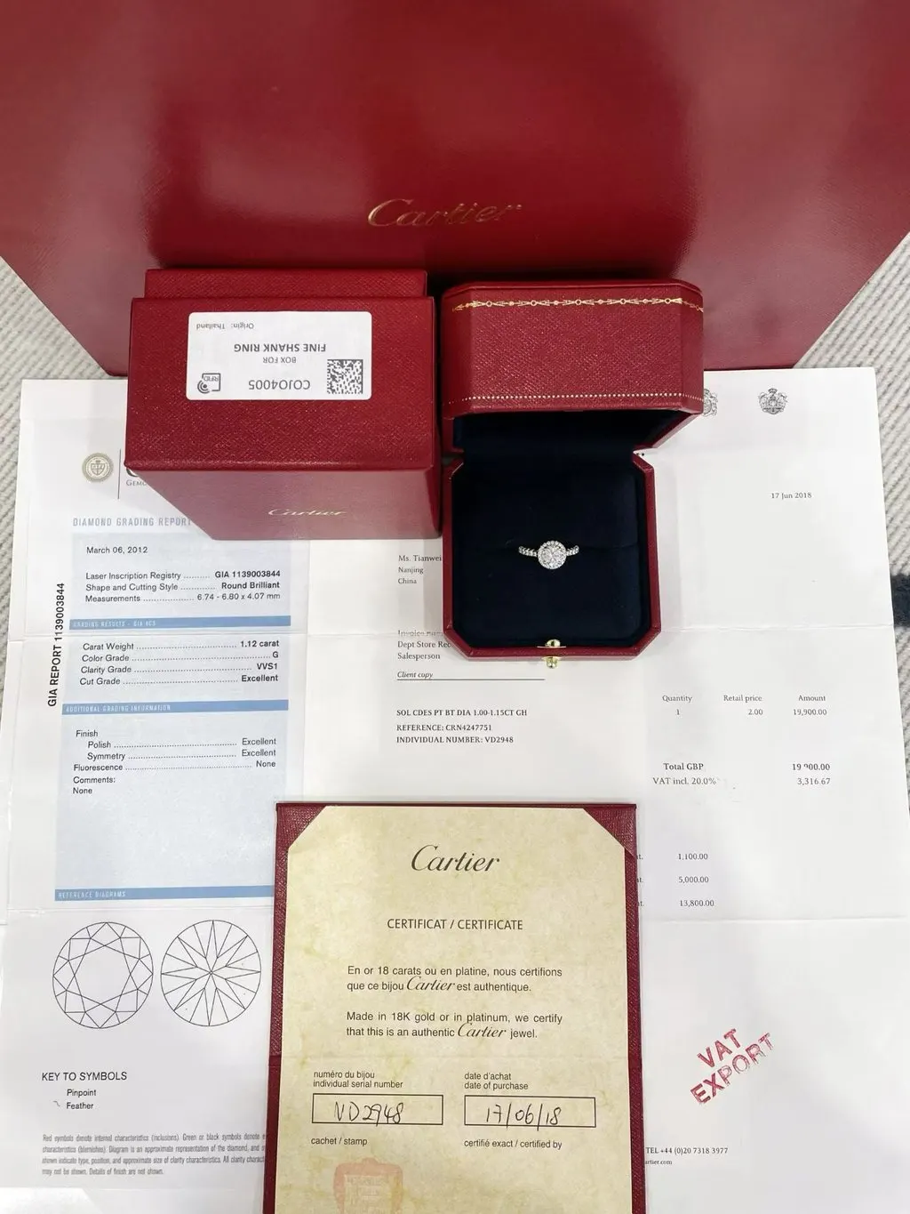 Cartier Platinum Ring MultiColor Platinum Very good - Box View