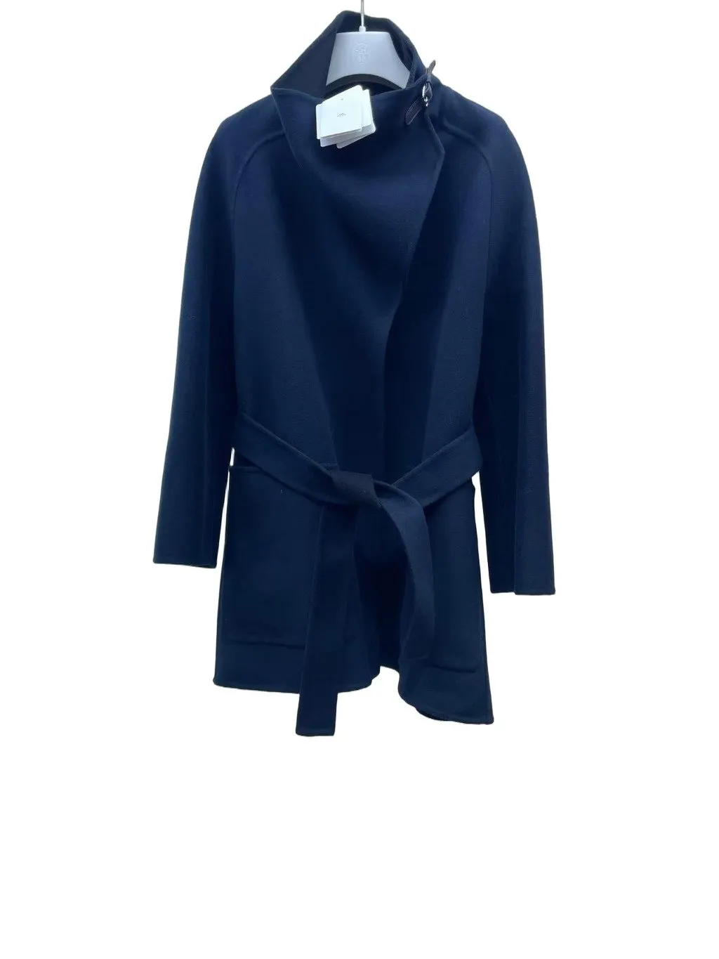 Hermes Blue Cashmere Trench Coat