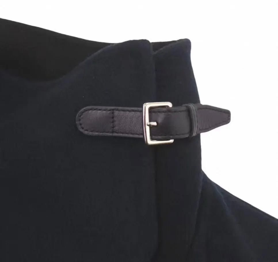 Hermes Blue Cashmere Trench Coat Blue Cashmere Very good - Model View
