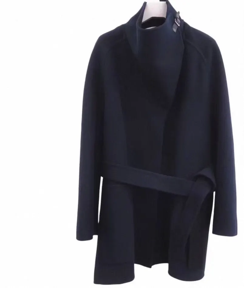Hermes Blue Cashmere Trench Coat Blue Cashmere Very good - Box View