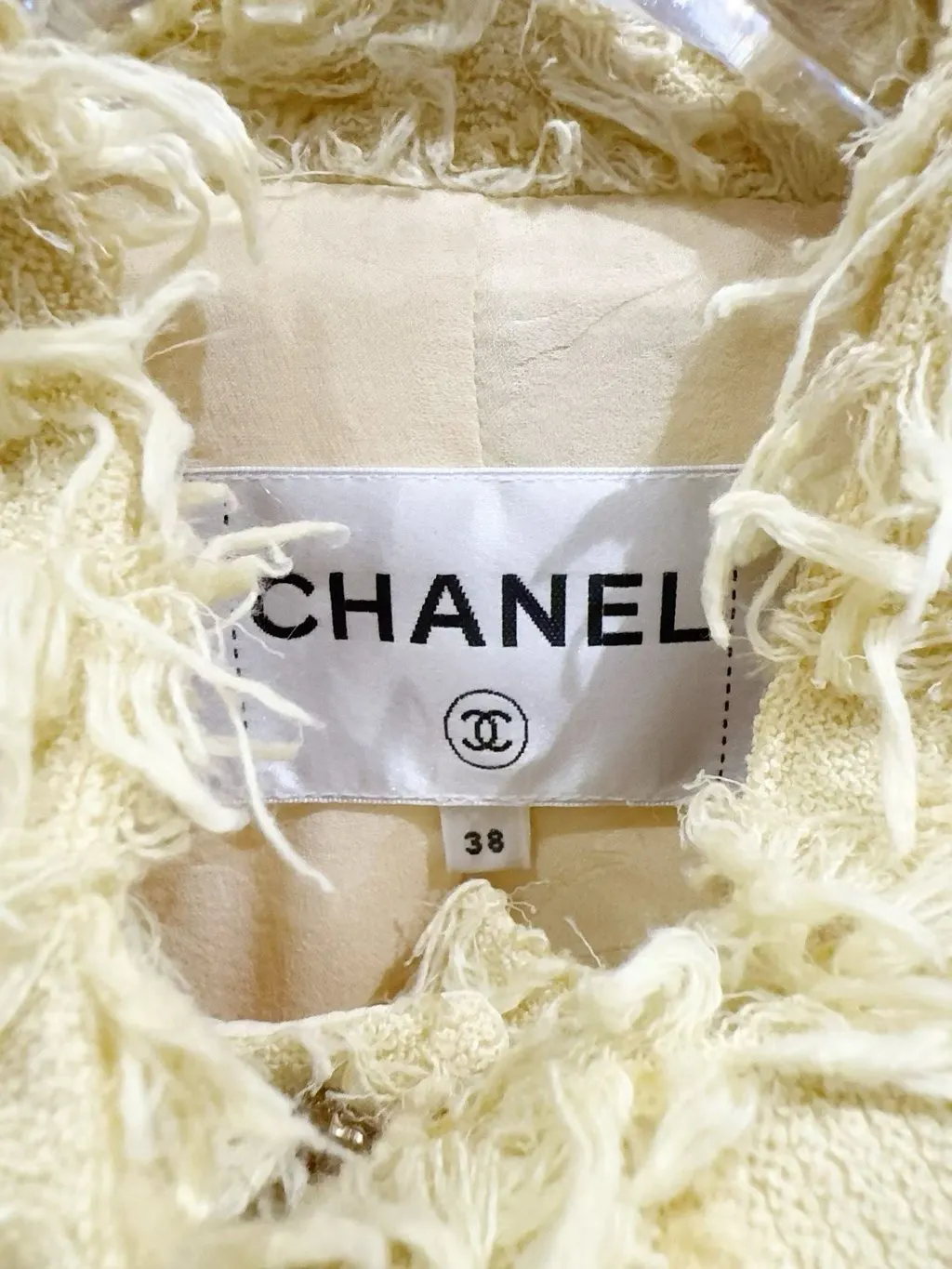 Chanel Yellow Tweed Jacket Yellow Tweed Very good - Model View