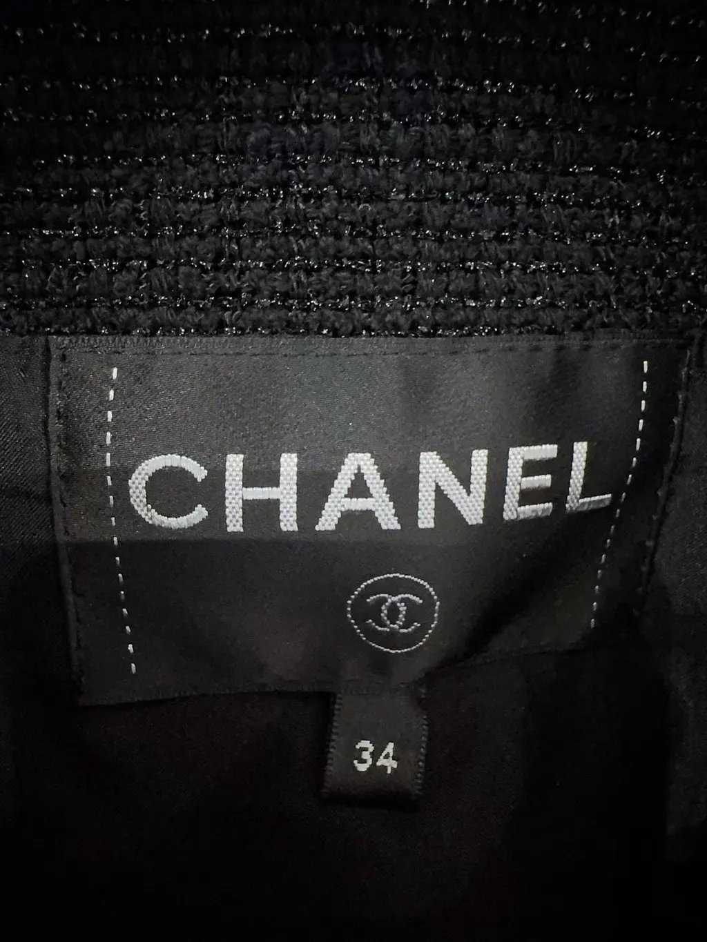 Chanel 21C Black Tweed Jacket Black Tweed Very good - Inside View