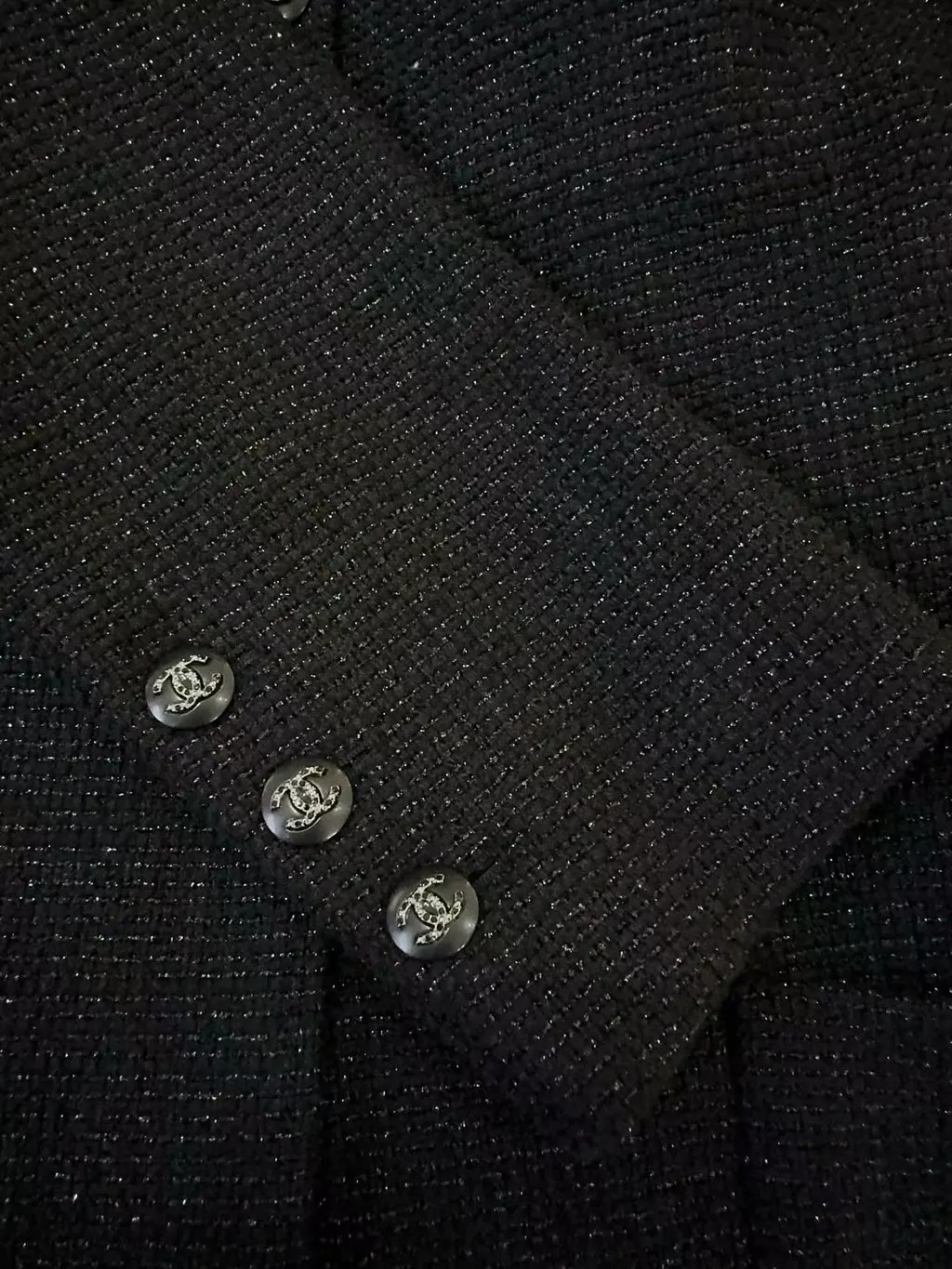 Chanel 21C Black Tweed Jacket Black Tweed Very good - Box View