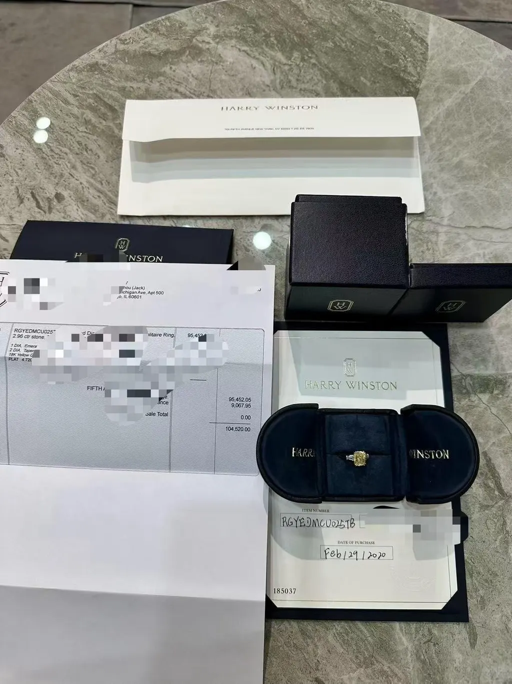 Harry Winston Platinum Ring MultiColor Platinum Very good - Box View