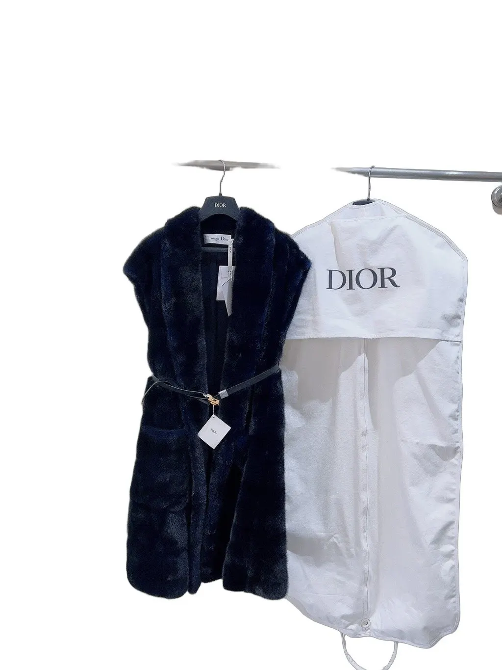 Dior Black Mink Coat Black Never worn - Front View