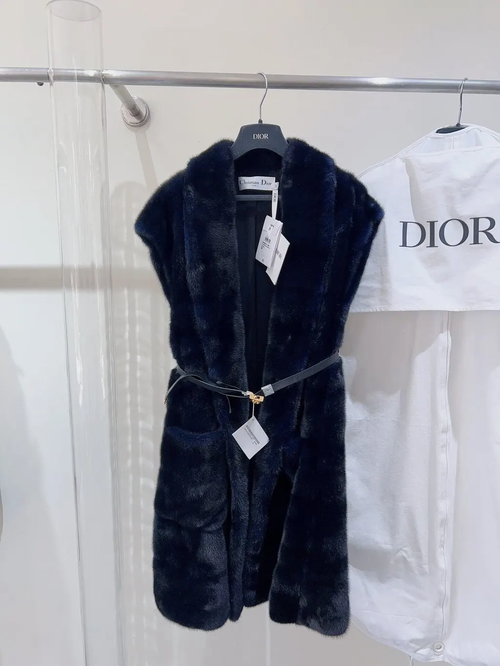 Dior Black Mink Coat Black Never worn - Back View