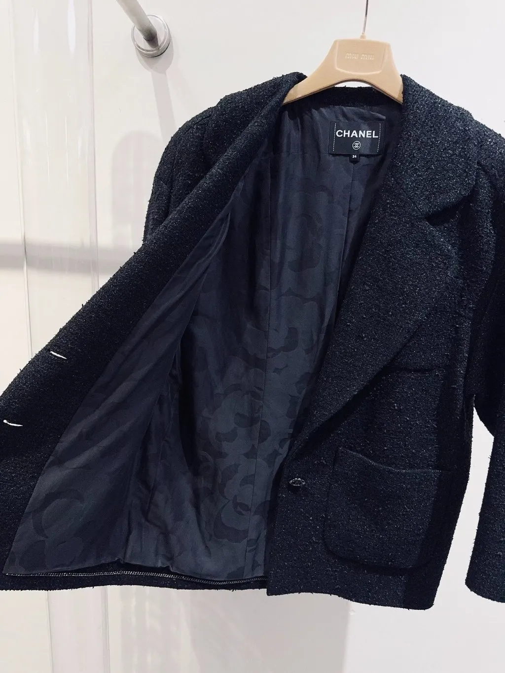 Chanel Tweed Jacket MultiColor Tweed Very good - Model View