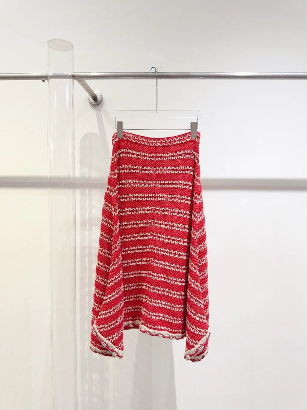 Chanel Red Cotton Skirt Red Cotton Never worn - Inside View