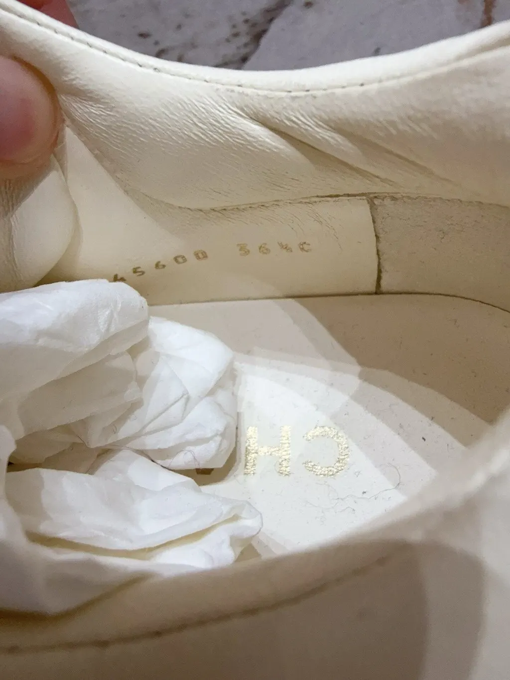 Chanel White Leather Sneakers White Leather Very good - Inside View