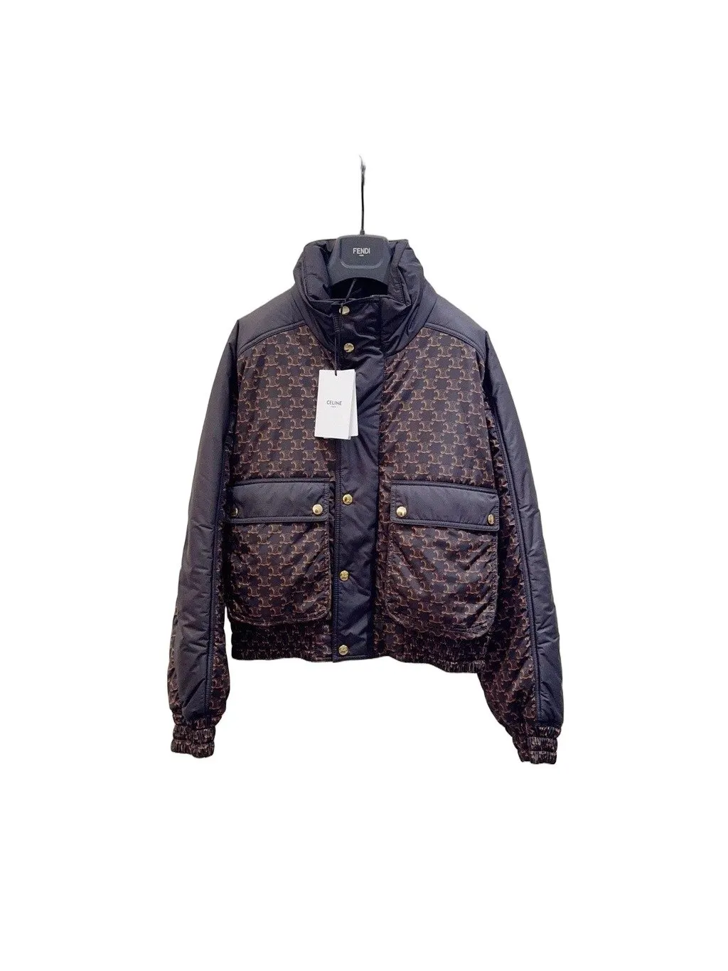 Celine Triomphe Polyamide Coat MultiColor Polyamide Never worn - Front View