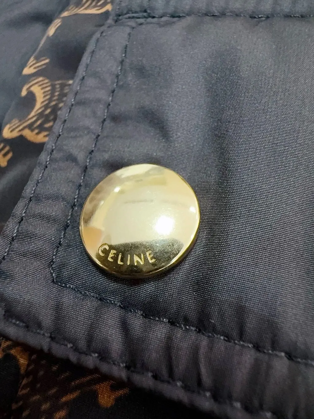 Celine Triomphe Polyamide Coat MultiColor Polyamide Never worn - Inside View