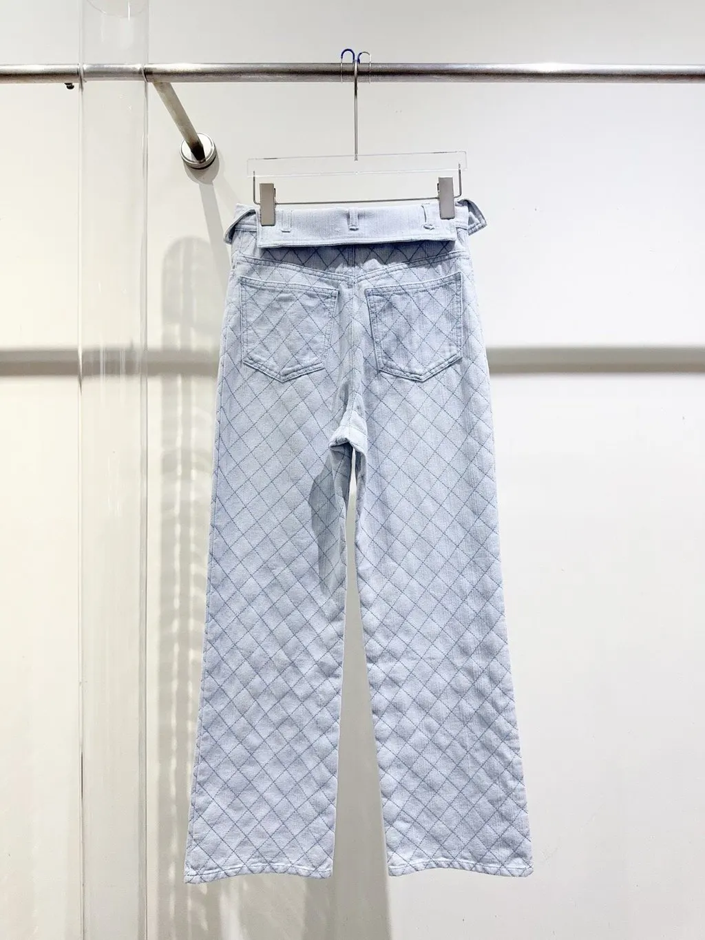 Chanel Blue Cotton Trousers Blue Cotton Very good - Back View