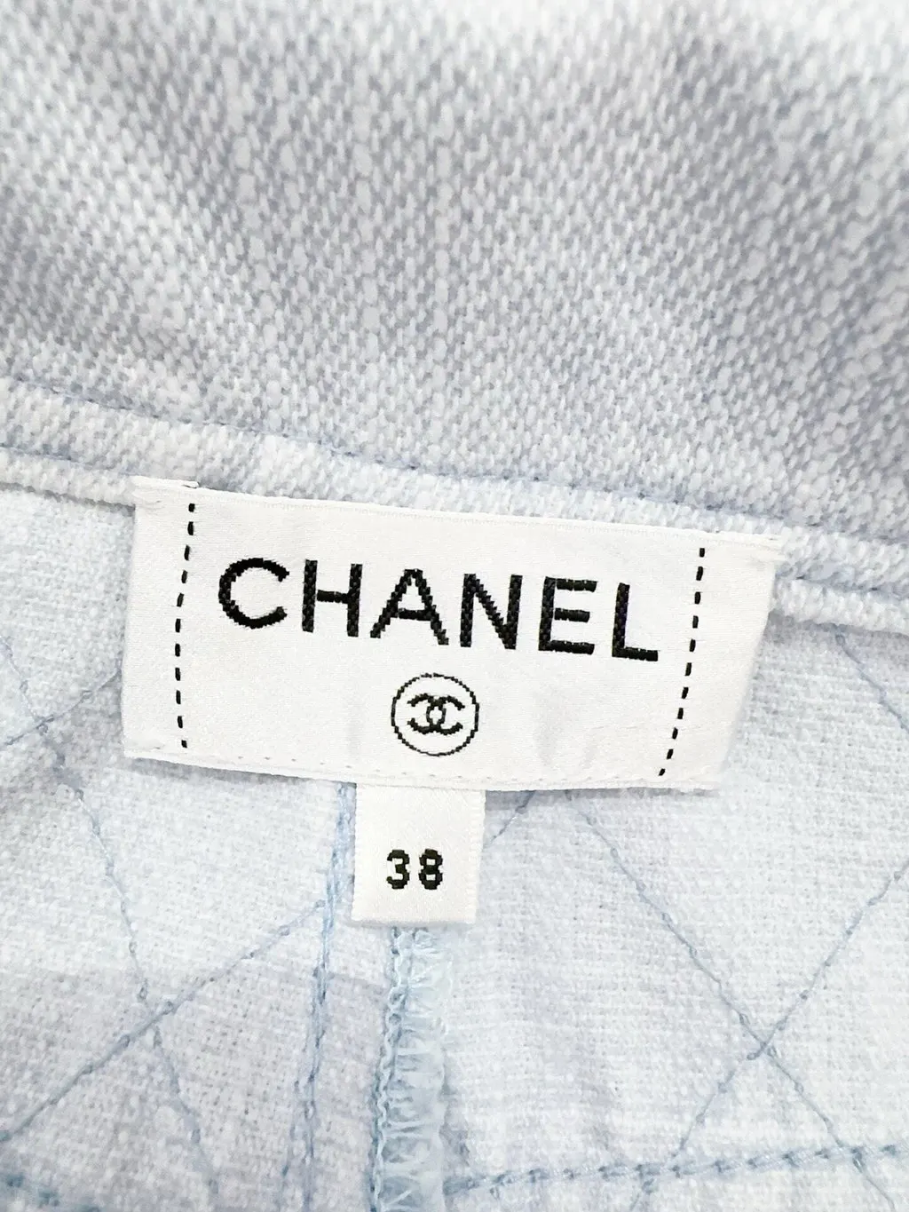 Chanel Blue Cotton Trousers Blue Cotton Very good - Inside View